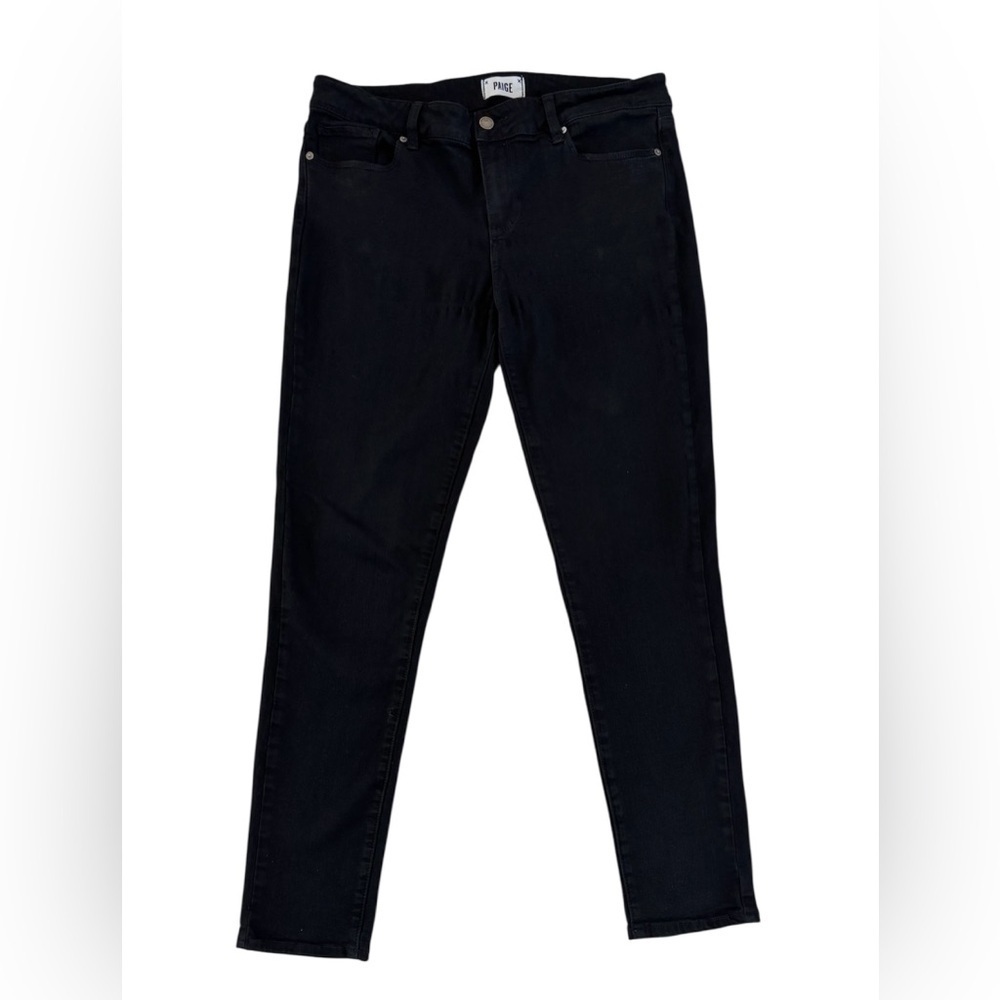 PAIGE Jeans Verdugo Ultra Skinny Denim Black Overdye Size 32
